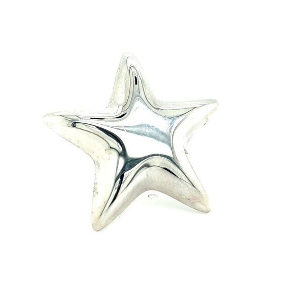 Tiffany & Co Estate Puffed Star Brooch Sterling Silver TIF740 - Picture 2 of 11